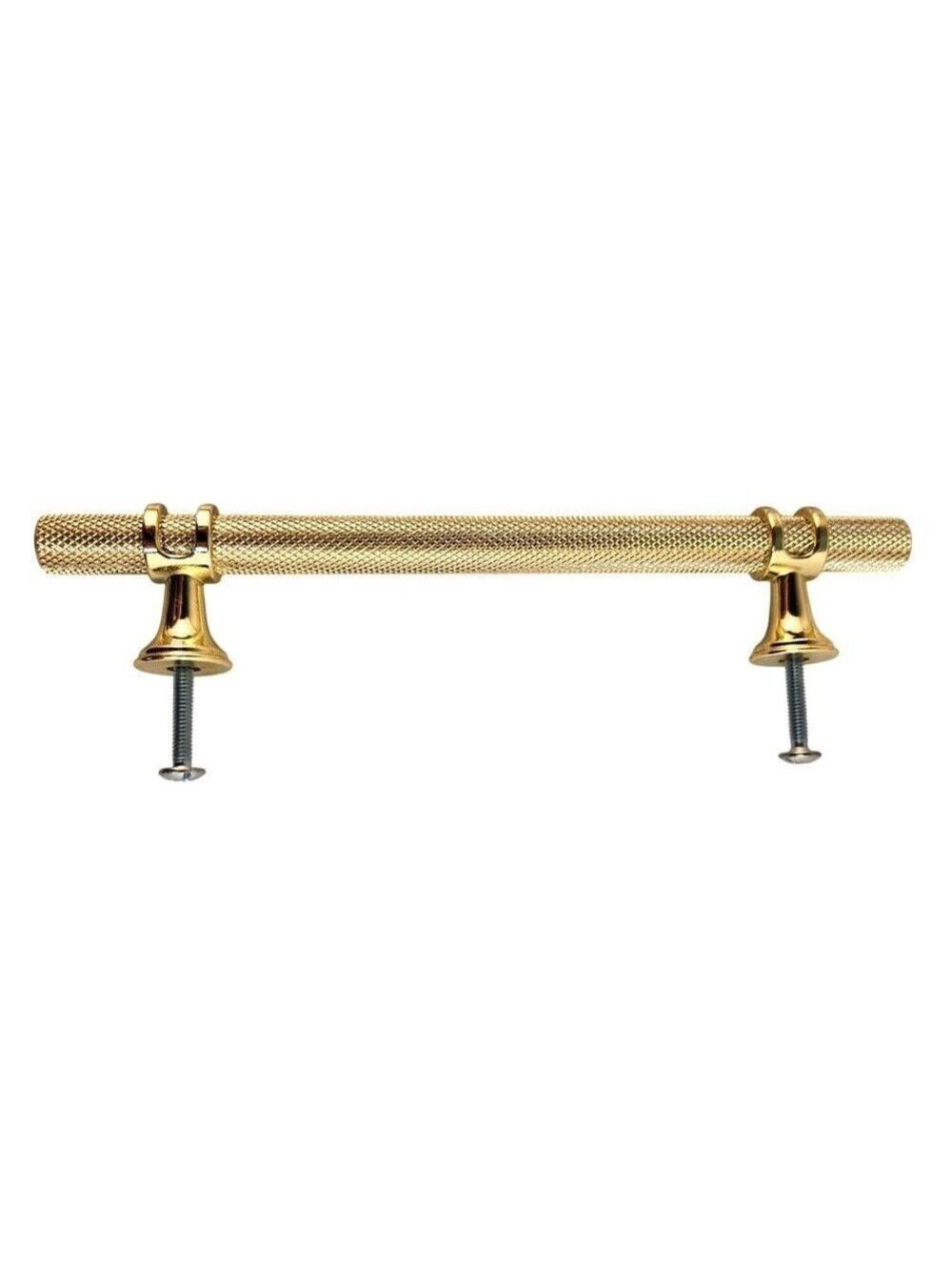 Gold Textured Knurled Drawer Pull Handle 5-Inch Hole To Hole With Mounting Screw